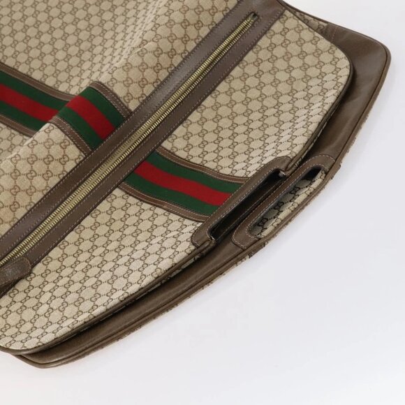 GUCCI GG Canvas Web Sherry Line Garment Cover Beige Red Green Auth 143581 - Picture 9 of 16